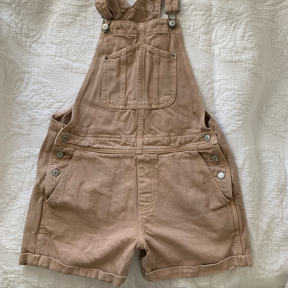 Old navy tan short overalls
